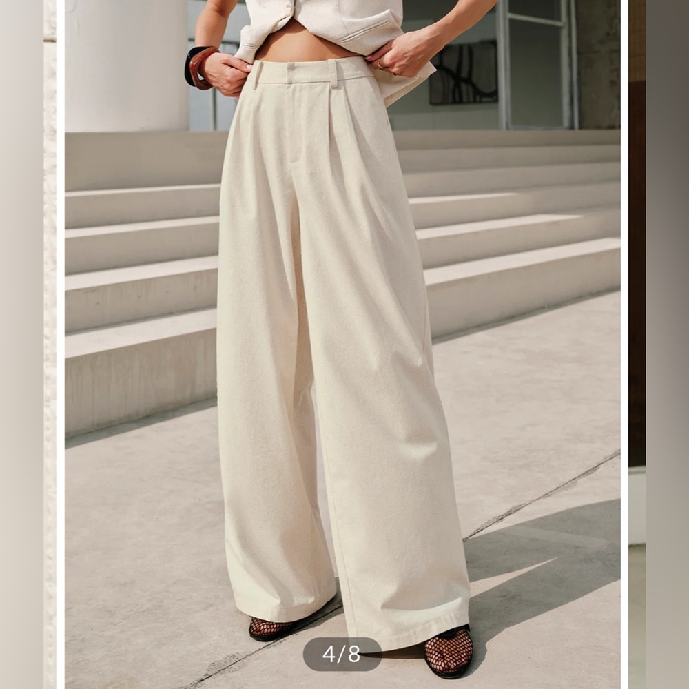 Commense Linen Wide-Leg Trousers